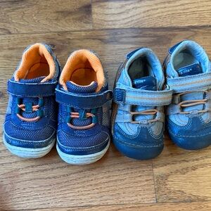 Life Stride Kids' Blue and Gray Sneakers with Orange Accents